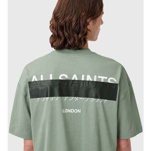 AllSaints Redact Oversized Embroidered Logo T-Shirt
